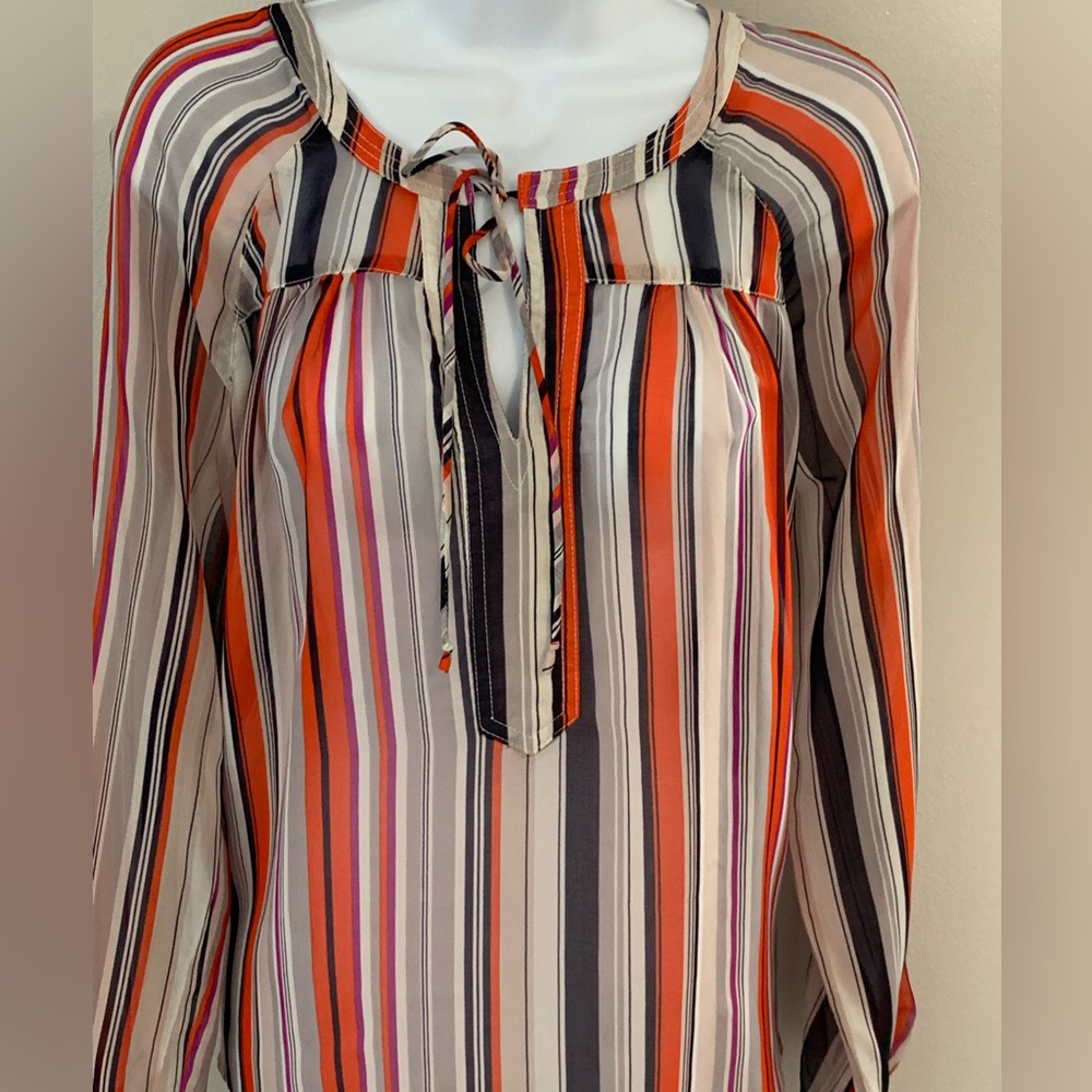 Daisy Fuentes Multi Color Stripe Blouse